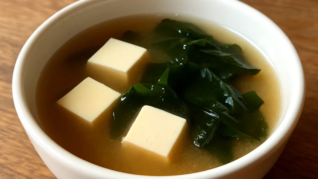 Zuppa di miso con wakame e tofu"